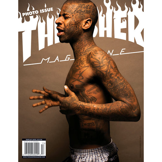 Antwuan Dixon, portrait with full-body tattoos, Thrasher Photo Issue Summer 2009 cover — fine art skate photography print by David Broach