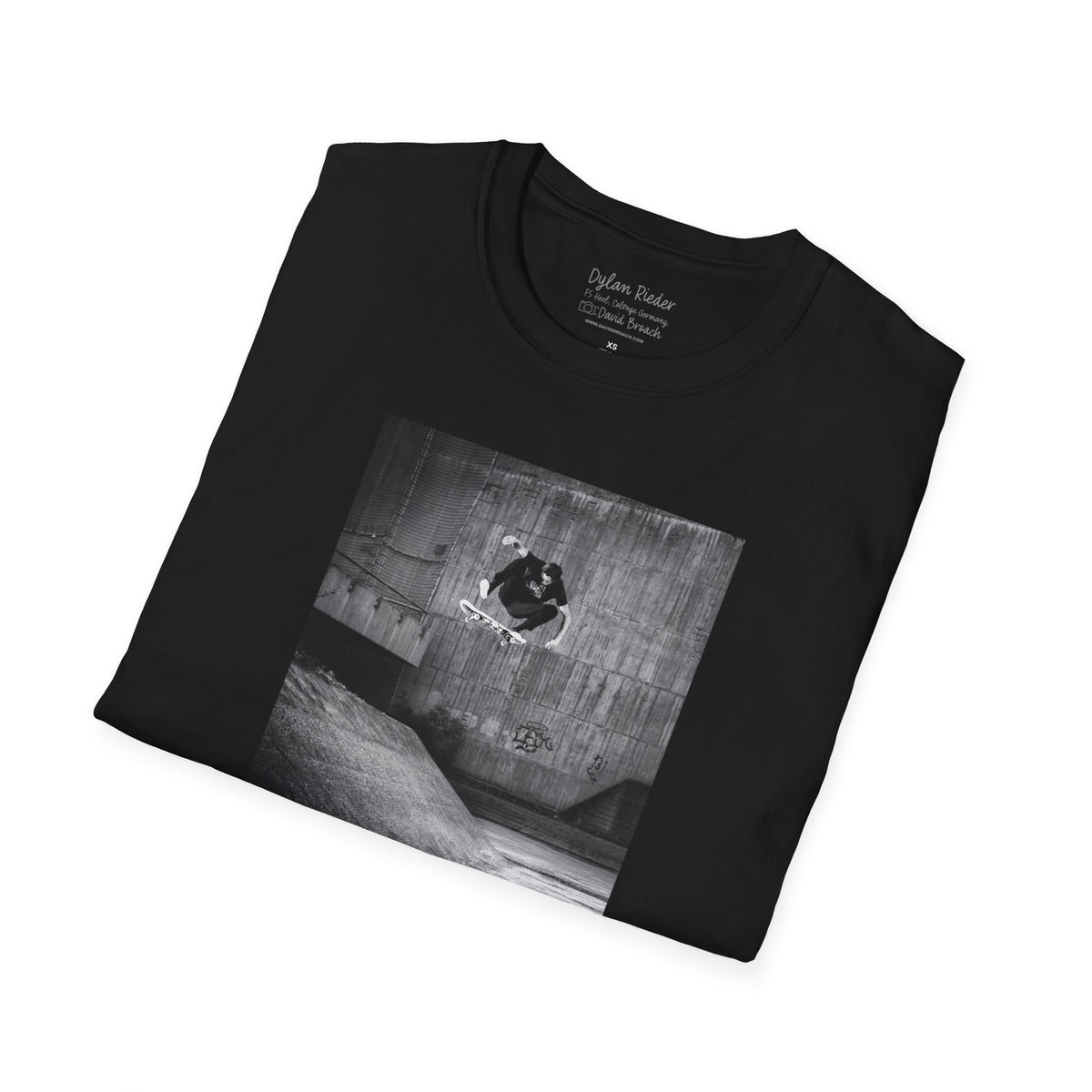 Dylan Rieder, frontside heelflip, Cologne Germany 2013, Thrasher tribute cover — David Broach Photography skate t-shirt