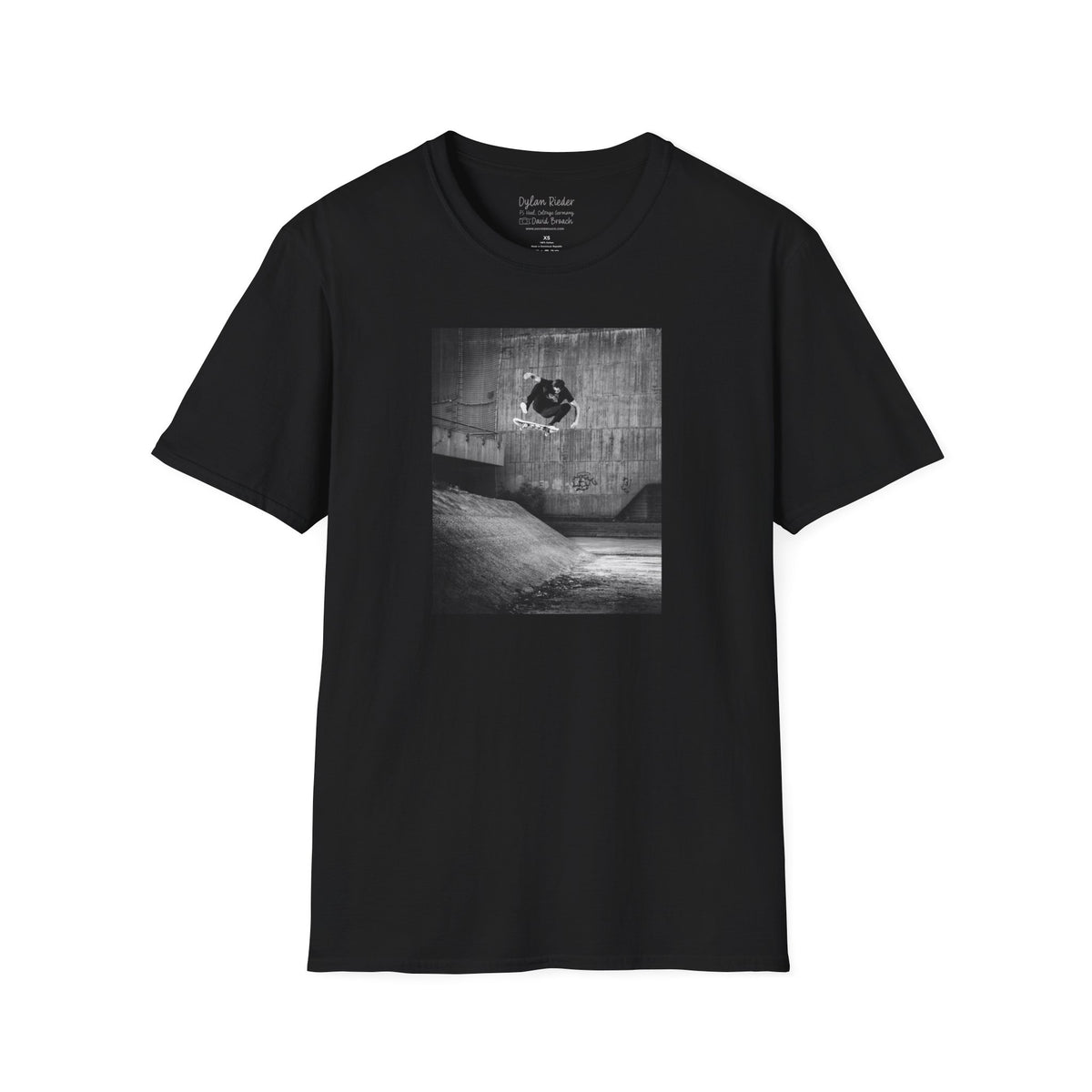 Dylan Rieder, frontside heelflip, Cologne Germany 2013, Thrasher tribute cover — David Broach Photography skate t-shirt