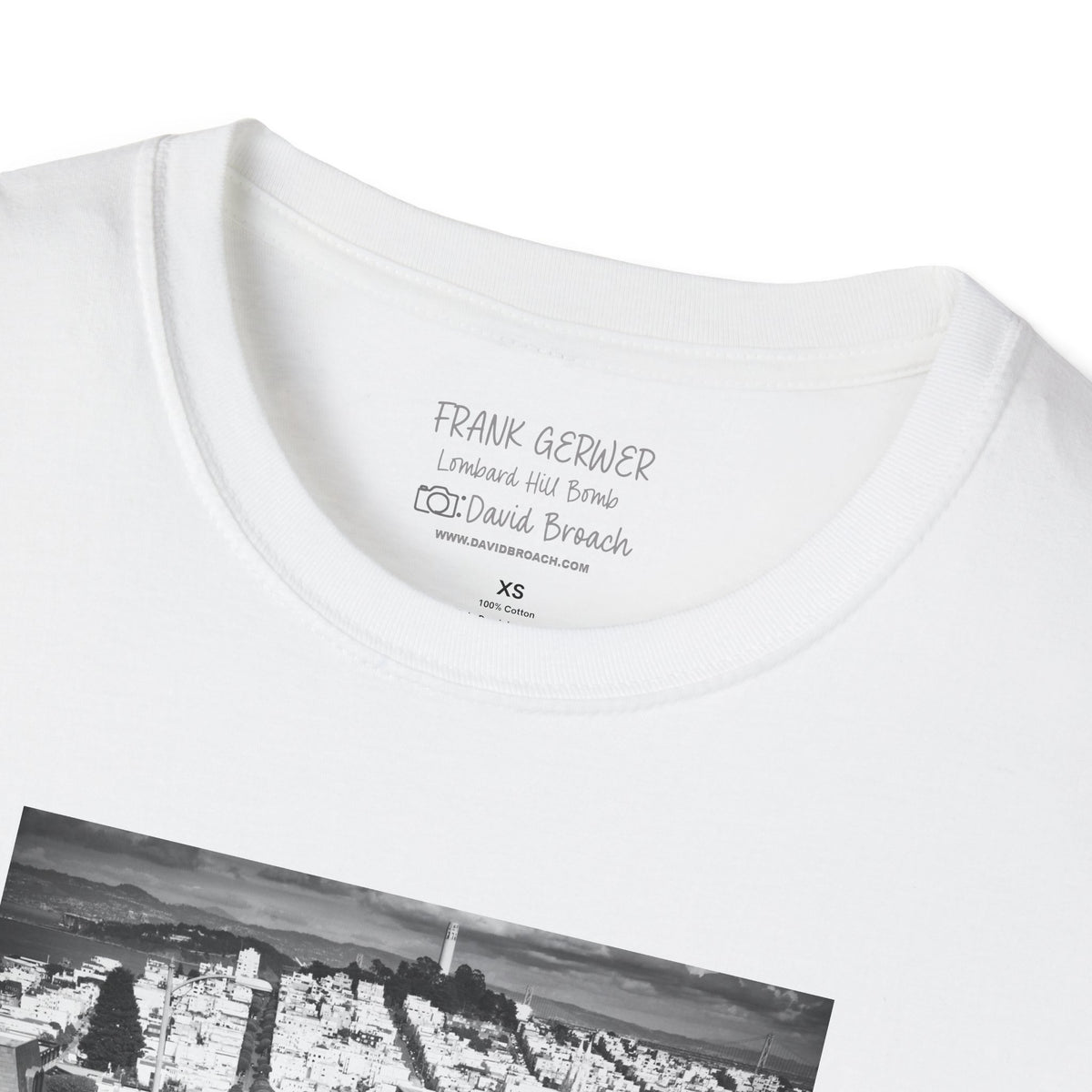 Frank Gerwer, bombing Lombard Street, San Francisco, March 2010, black and white — David Broach Photography skate t-shirt