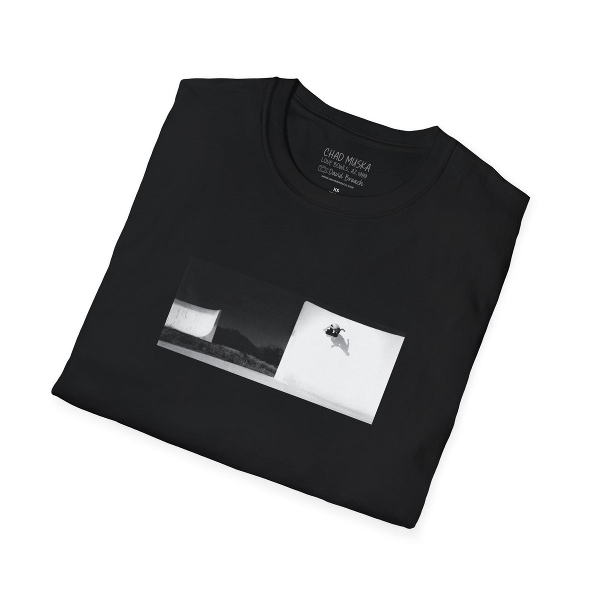 Chad Muska, Love Bowls, Phoenix Arizona 1999, black and white film — David Broach Photography skate t-shirt