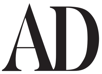 Black 'AD' logo on a transparent background