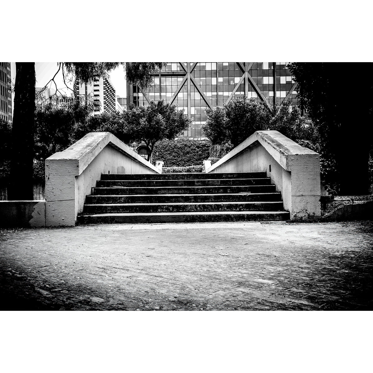 Hubba Hideout, iconic San Francisco skate spot, architectural black and white photograph — fine art skate photography print by David Broach
