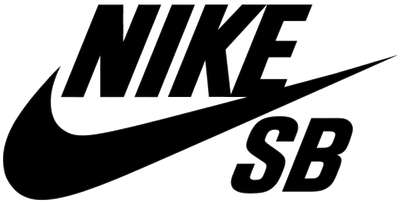 Black Nike SB logo on a white background