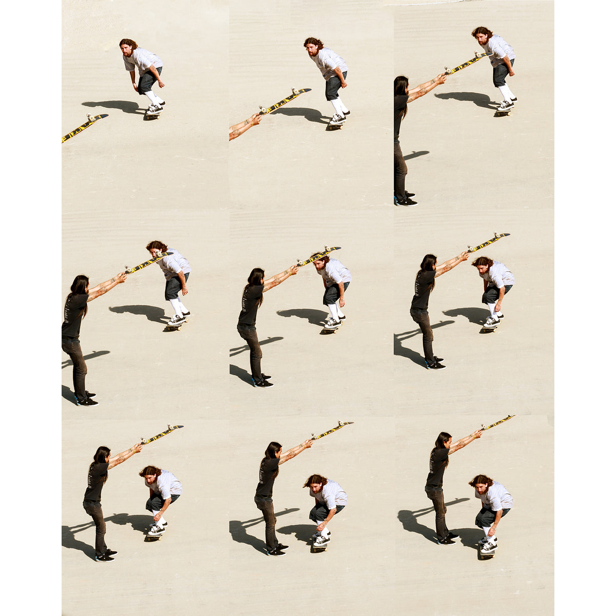 Don "Nuge" Nguyen and Sammy Baca, wave sequence collage, skateboard and waveboard — David Broach Photography skate t-shirt